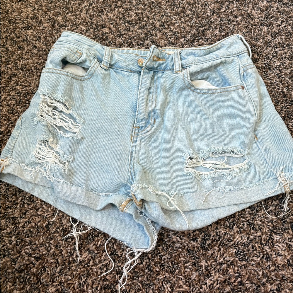 PacSun Light Blue Distressed Jean Shorts